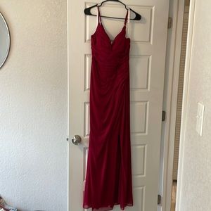 Azazie Deandra bridesmaid dress, worn once! Burgundy